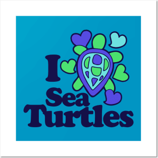 I love sea turtles Posters and Art